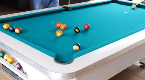 Pool table billiard eight-ball Stock Footage 24493853