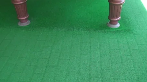 Pool table with billiards 库存影片 65873245