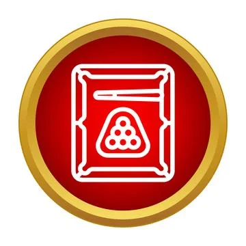 Pool table billiards game icon in red circle イラスト素材