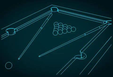 Pool table close up Stock Illustration