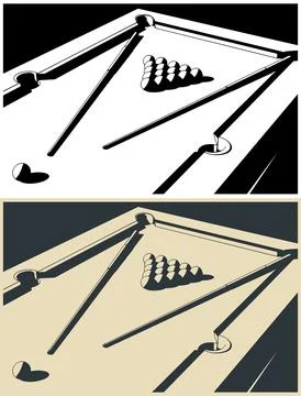 Pool table close-up illustrations Stock Illustration