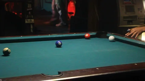Pool Table In Crowded Bar 01 Stock Footage