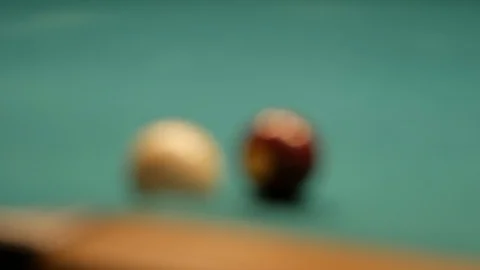 Pool table cue ball being hit Stock Footage 106059760