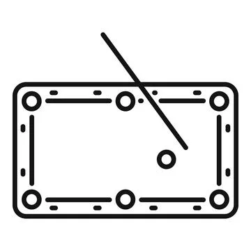 Pool table with cue stick and ball icon Stock Illustration