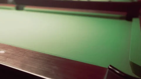 Pool table during a game at a local bar in the evening Stock-Footage 343547968