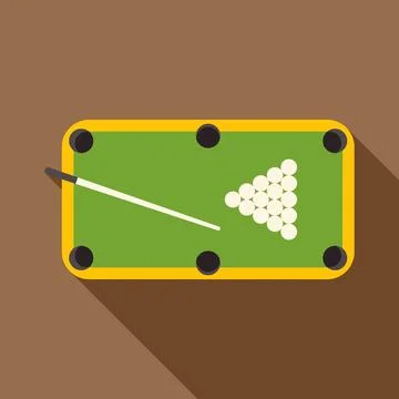 Pool table game playing billiards flat icon Stock Illustration