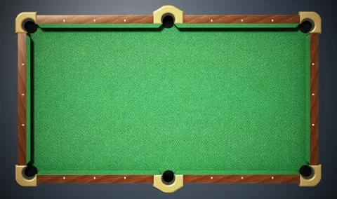 Pool table with green cloth. Top view. 3D illustration Stock Illustration