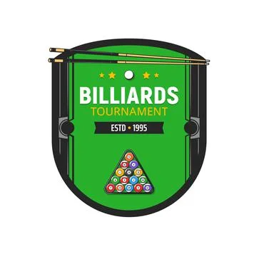 Pool table icon, billiards sport or snooker game Stock Illustration