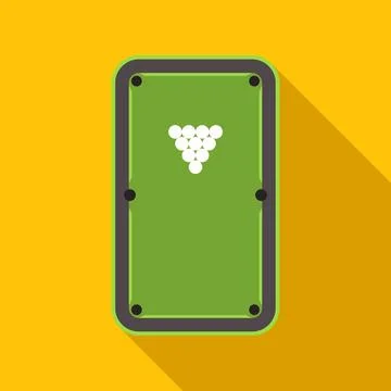 Pool table icon with racked balls displaying recreation game Stock Illustration