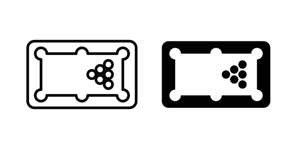 Pool table icon vector symbol graphics Illustrazione stock