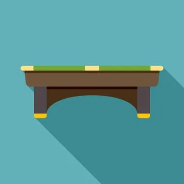 Pool table illustration for billiards game and sport activities Stock Illustration