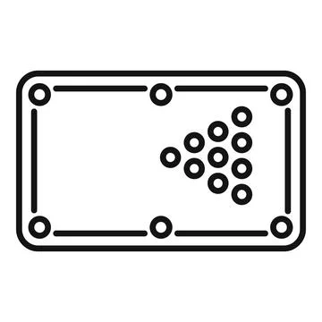 Pool table line icon for playing billiards game Stock Illustration
