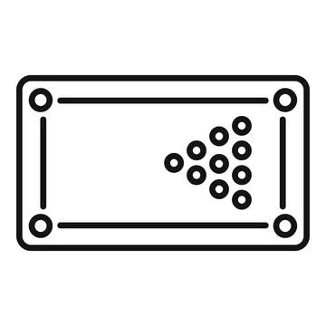 Pool table outline icon for billiards game Stock Illustration