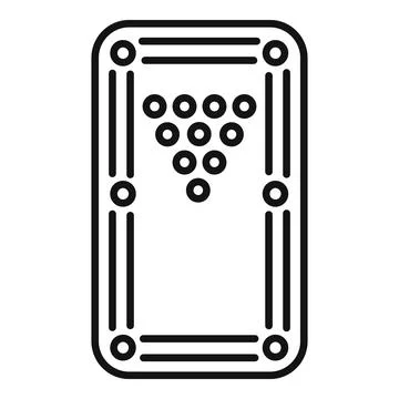 Pool table outline icon showing billiards game Stock Illustration