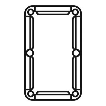 Pool table outline icon top view playing sports game Stock Illustration
