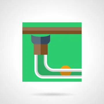 Pool table pocket flat square vector icon Stock Illustration