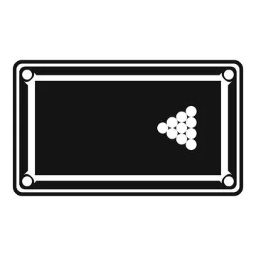 Pool table with racked billiard balls icon Stock Illustration