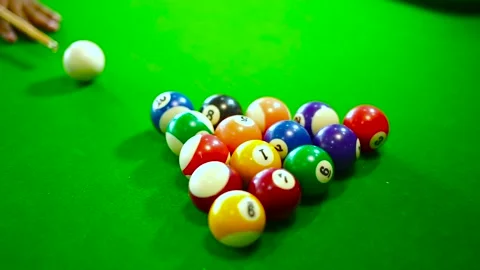 Pool table start up short close up Stock Footage 131508392