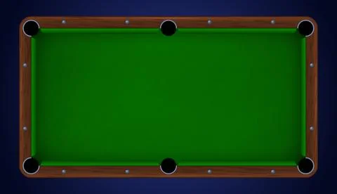 Pool table top view, billiard game background Stock Illustration