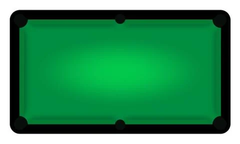 Pool table top view in a flat style. Isolated vector on white background Illustrazione stock