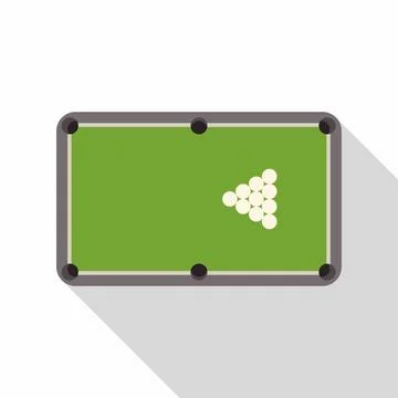 Pool table with white billiard balls ready for play Stock Illustration