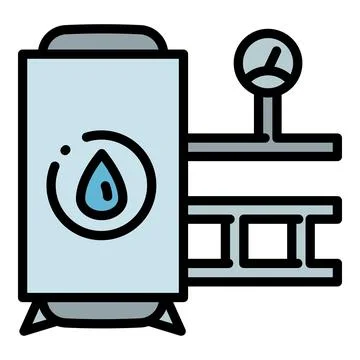 Pool tank filter icon, outline style Illustrazione stock