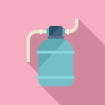 Pool tank icon flat . Pump cleaning Stock Illustration