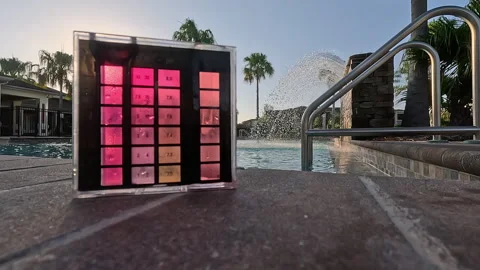 Pool Tester In Front Of Commercial Pool Stock Footage 340356999