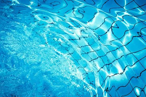 Pool texture. Summer sea abstract pattern. Blue wave surface or pool water ba Stock Photos