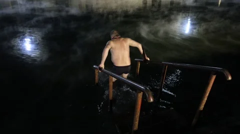 A pool with thermal water Stock Footage 58557369