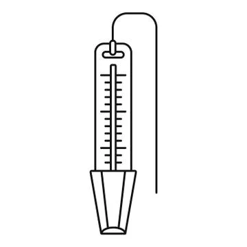 Pool thermometer icon, outline style Stock Illustration