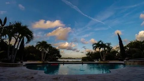 Pool Timelapse taken in Florida around sunset. Stock Footage