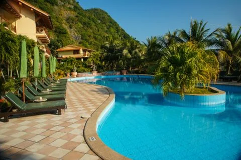 Pool in a tropical resort Stock-Fotos