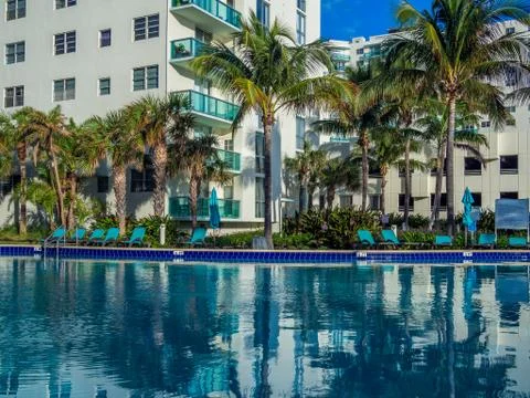 Pool at tropical resort Stock Photos
