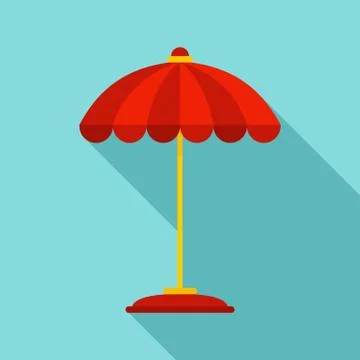 Pool umbrella icon, flat style Stock Illustration