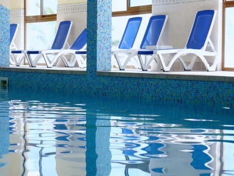 Pool with underwater illumination, Aqua Stock Footage 78698316