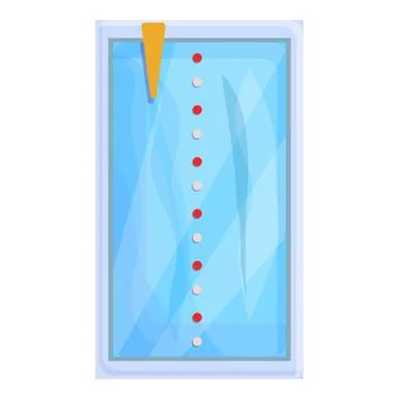 Pool view from above icon, cartoon style Stock Illustration