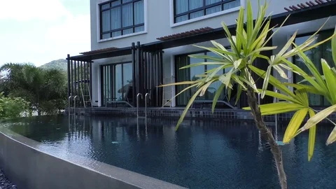 Pool views at the hotel Stock Footage 112664287