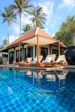 Pool villa ko samui beach vacation thailand Stock Photos