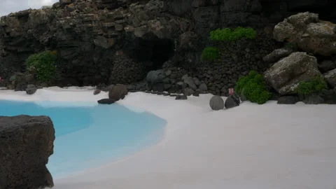 Pool In Volcanic Cave System, Lanzarote Stock Footage 131254706