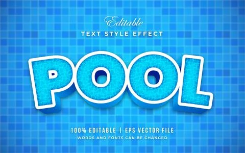 Pool Water Editable Text Effect Stock Illustration