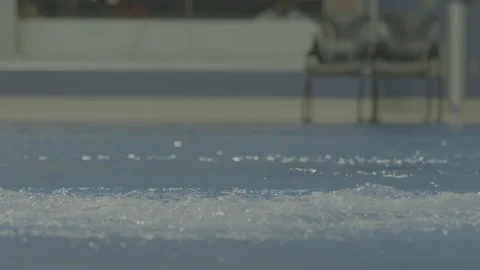 Pool Water with Empty Chairs in Front 스톡 동영상 165608884