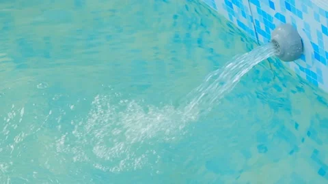 Pool water filtration.slow motion. Stock Footage 189128292