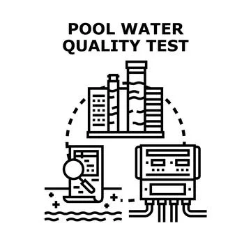 Pool water quality testing and purification system concept Stock Illustration