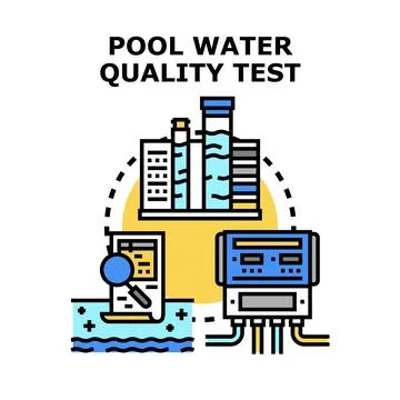 Pool water quality testing and purification system concept Stock Illustration
