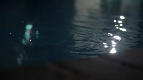 Pool Water Running at Night Vidéo 32420145