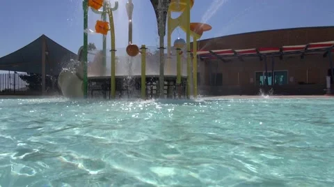 Pool Water Slide - Swimming Pool Stock Footage 40242336