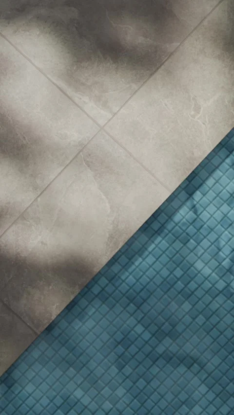 Pool water summer background with palm shadow from above. Tropical poolside gran 스톡 동영상 333246705