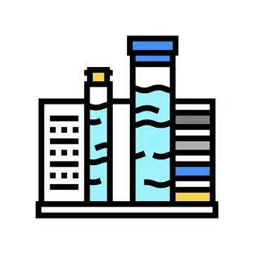 Pool water testing and balancing color icon vector illustration 스톡 일러스트