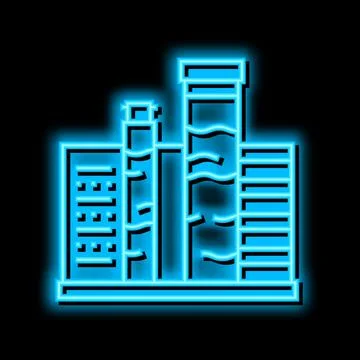 Pool water testing and balancing neon glow icon illustration Illustrazione stock